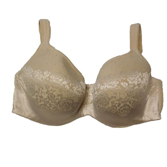 Soma Stunning Support Full Coverage Shimmer Floral Bra Beige Size 38 DD - Picture 1 of 4